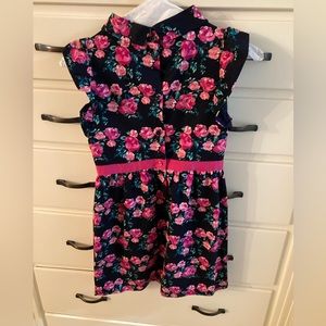 Janie and Jack navy and hot pink dress